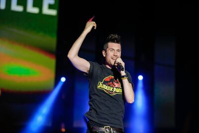 Dan Smith, lead vocalist of British band Bastille, performs at Dubai Media City Amphitheatre in 2015. Victor Besa / The National