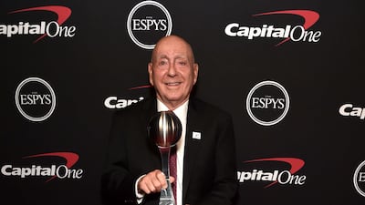 Dick Vitale, winner of the Jimmy V Award for Perseverance. AFP
