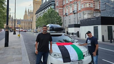 Parked in central London, near Big Ben