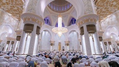Worshippers at Sheikh Zayed Grand Mosque during Ramadan. Photo: Sheikh Zayed Grand Mosque