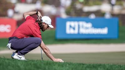 Tommy Fleetwood sets his shot on the sixth hole. Victor Besa / The National