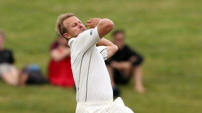 New Zealand's Neil Wagner bowls during day three of the second cricket Test match between New Zealand and Pakistan at Seddon Park in Hamilton on November 27, 2016. Michael Bradley / AFP