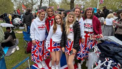 Royal fans decked out in British colours on The Mall. Laura O'Callaghan / The National