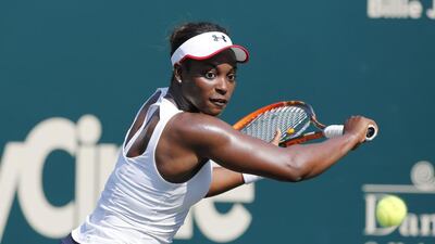 Sloane Stephens returns against Elina Svitolina, of Ukraine, during the Family Circle Cup tennis tournament in Charleston, South Carolina, USA on Wednesday. Svitolina defeated Stephens 6-4, 6-4. Mic Smith / AP / April 2, 2014