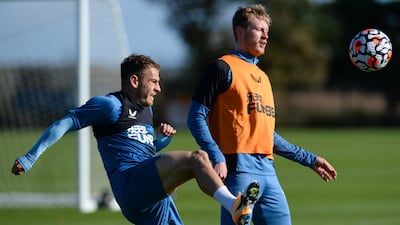 Ryan Fraser and Sean Longstaff working out.