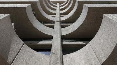 Rounded detail on the Al Moosa Building in Bur Dubai. Pawan Singh / The National