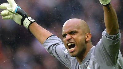 Wigan Athletic’s Ali Al Habsi, from Oman, was the team’s No 1 goalkeeper before a shoulder injury. Paul Ellis / AFP