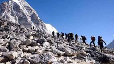 The team is expected to reach the top of Mount Everest in about two months. Wam