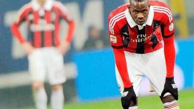 AC Milan forward Mario Balotelli was subjected to racist chants by Inter Milan fans. Daniel Zennaro / EPA