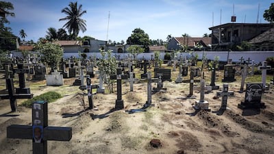A view of Bolowalana cemetery where victims of Sunday's attacks are being buried in Negombo, Sri Lanka, April 23, 2019. Jack Moore / The National.