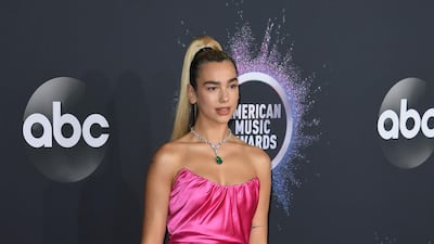 Dua Lipa arrives at the American Music Awards on Sunday, November 24, 2019, at the Microsoft Theatre in Los Angeles. AFP