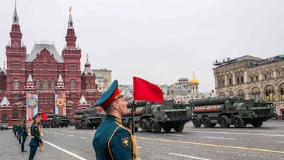Russian S-400 anti-aircraft missile systems roll through Red Square during the Victory Day military parade in downtown Moscow/ AFP