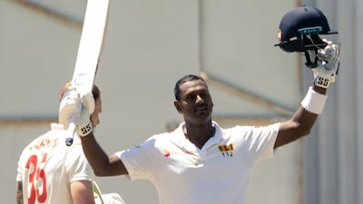 Angelo Mathews finished the opening day of the second Test against England in Galle unbeaten on 107. AFP
