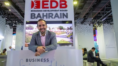 Musab Abdulla, executive director of investment development for ICT at the Bahrain Economic Development Board, at Gitex Global in Dubai on Wednesday. Leslie Pableo / The National