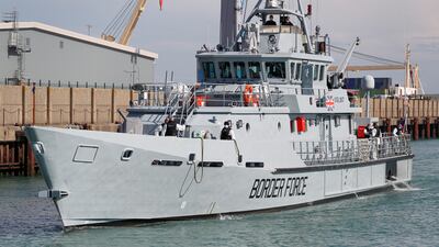 A Border Force vessel used to rescue migrants from the English Channel in Dover harbour. A schoolboy who plotted attacks on the Dover coast was handed a two-year youth referral order and a three-year criminal behaviour order. Reuters