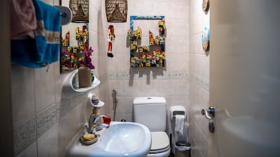 The bathroom at their flat in Sharjah