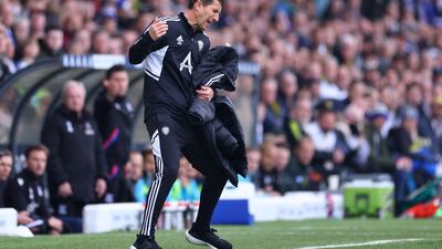 Leeds United manager Javi Gracia reacts. Reuters