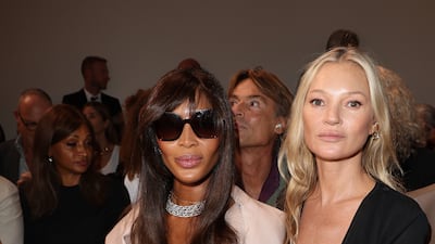Models Naomi Campbell and Kate Moss at Fendi. Getty Images