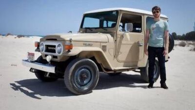 Max Stanton with his Toyota Land Cruiser FJ40. Razan Alzayani / The National