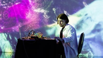 The DJ playing his set at the Sleep Concert taking place at Souk Madinat Jumeirah in Dubai. All photos: Theatre of Digital Art