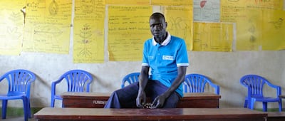 Cici Martin Wahi, a 38-year-old South Sudanese teacher at Liberty Primary School, said getting access to food and water continues to be a challenge for the families living in the Ayilo II refugee settlement in Northern Uganda. Roberta Pennington / The National