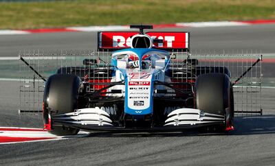 Williams driver George Russell during pre-season testing in Barcelona. Reuters