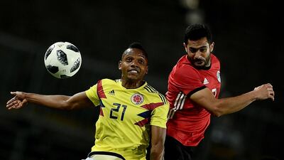 Sam Morsy, right, is likely to begin the tournament understudying the Egypt holding midfielders Mohamed Elneny and Tarek Hamed, but Cuper could call upon his combative qualities. Marco Bertorello / AFP