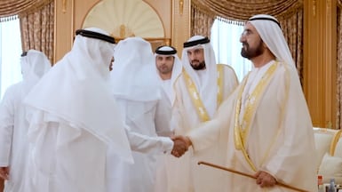 Sheikh Mohammed bin Rashid, Vice President, Prime Minister and Ruler of Dubai, with Eid Al Adha well-wishers at Za’abeel Majlis.