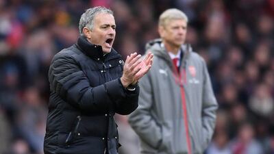 Jose Mourinho joked that he "finally lost" to Arsenal after Olivier Giroud's late equaliser denied Manchester United victory. Michael Regan / Getty Images