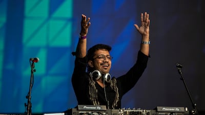 DJ Savio performs during the South Indian music festival.