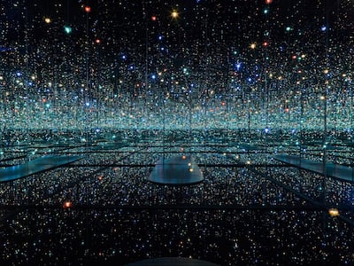 Infinity Mirrored Room - The Souls of Millions of Light Years Away (2013) by Japanese artist Yayoi Kusama. Courtesy of Dogwoof