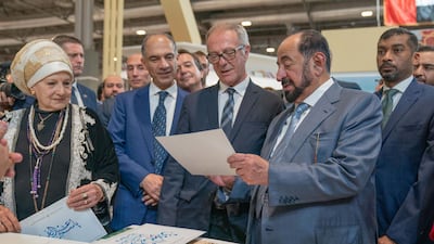 Dr Sheikh Sultan Bin Mohammed Al Qasimi, Supreme Council Member and Ruler of Sharjah, attends the opening of LIBER International Book Fair in Madrid on October 9, 2019. Courtesy Sharjah Media Office