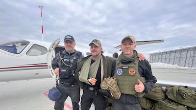 British aid workers Craig Borthwick, Shareef Amin and Ewan Cameron are helping to rescue troops in Ukraine. Photo: ReactAid