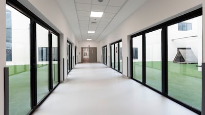 One of the large hallways at the school