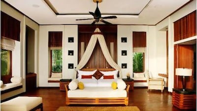Signature Villa bedroom at the Maia Luxury Resort and Spa.