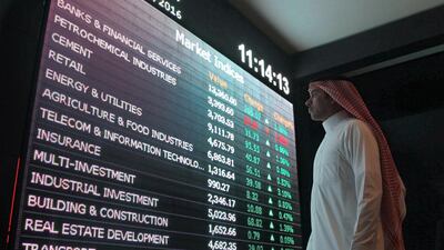 Saudi Arabia’s Tadawul All Share Index ended in the black as other benchmarks ended lower. Faisal Al Nasser / Reuters