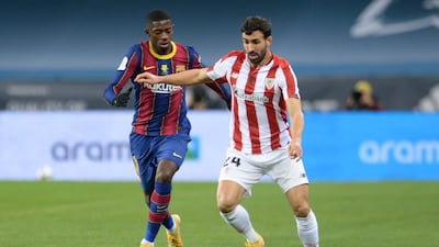 Ousmane Dembele – 7 Whipped a ball into Messi and fantastic ball to Alba to set up Griezmann for second goal. Otherwise looked tired. AFP