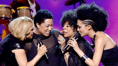 From left, Darlene Love, Lisa Fischer, Merry Clayton and Judith Hill. Kevork Djansezian / Getty Images / AFP
