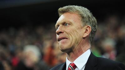 Manchester United manager David Moyes looks on during his side's Champions League loss to Bayern Munich on Wednesday night. Shaun Botterill / Getty Images / April 9, 2014