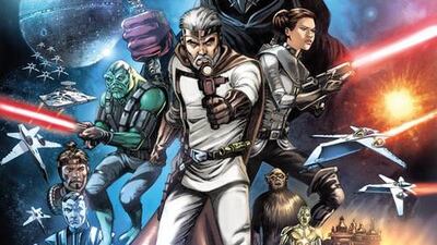 This comic book cover image provided by Dark Horse Comics shows characters in The Star Wars, from the eight-issue mini-series, a 1974 first draft by George Lucas that turned into the popular film. Now, starting Wednesday, Sept. 4, 2013, Dark Horse Comics is bringing the original script to life as an eight-issue mini-series — with Lucas' blessing — giving fans a different take on the characters. Dark Horse Comics / AP photo