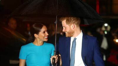 Harry and Meghan arrive at the Endeavour Fund Awards in London on Thursday. Reuters