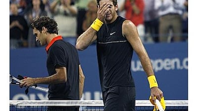 For the first three hours Juan Martin del Potro hung on before coming into his own against Roger Federer.