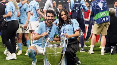 Ilkay Gundogan and his wife Sara Arfaoui. PA