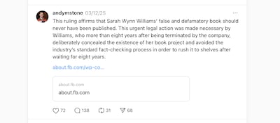 Meta's communications director Andy Stone hasn't been shy about criticising Sarah Wynn Williams' book that takes a crticial look at her time at Meta.