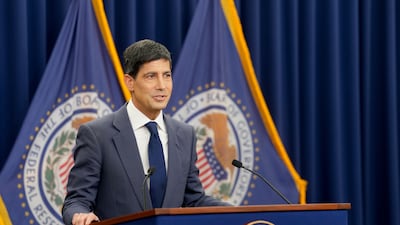 Kevin Warsh, chairman of the US Federal Reserve, during a news conference following a Federal Open Market Committee (FOMC) meeting in Washington, DC, US, on Wednesday, June 17, 2026. Federal Reserve officials left interest rates unchanged and were split over whether they expect to raise rates this year. Photographer: Al Drago / Bloomberg