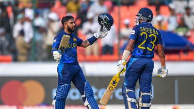Sri Lanka's Kusal Mendis, left, and Sadeera Samarawickrama both scored tons. AFP