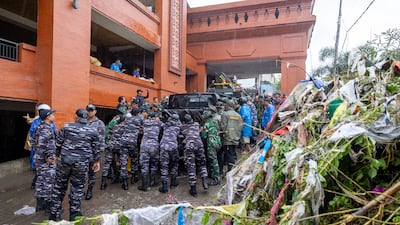 Military personnel help with the clean up. EPA