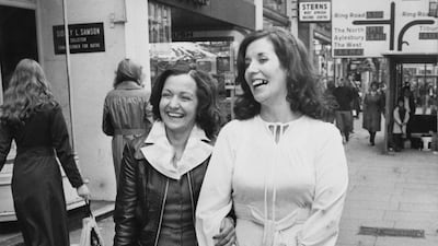 1976. Mairead Corrigan (left) and Betty Williams, co-founders of Community of Peace People, were both awarded 'for the courageous efforts in founding a movement to put an end to the violent conflict in Northern Ireland'. Getty Images