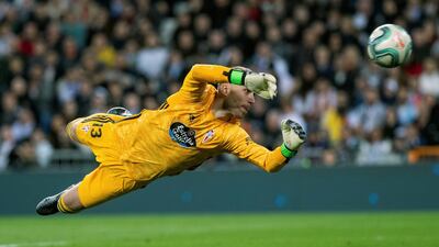 Celta's goalkeeper Ruben Blanco in action. EPA