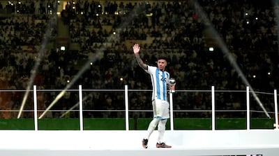 Argentina's Enzo Fernandez after winning the best young player award at the 2022 Qatar World Cup. PA